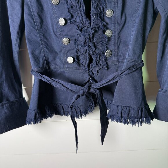 Ann Taylor Loft Jacket, Navy, Size 2 Cotton & Spandex Blend - Picture 9 of 11